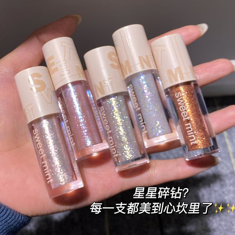 Sweet Mint Liquid Eye Shadow Glitter Sequins Silkworm Pearlescent Polarized Brightening Single Color Highlighter Eye Shadow a Drop of Tears