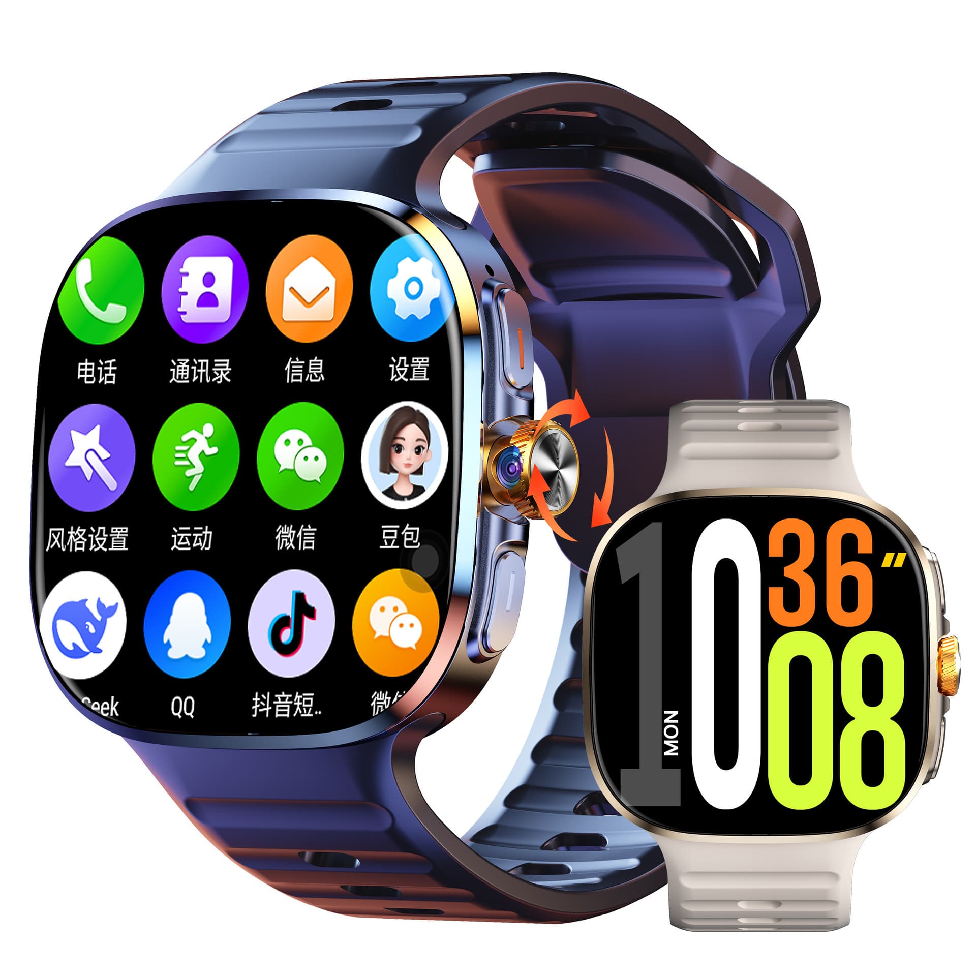 Cross-Border M99 Eurasian and African Version 4G Cellular Version 5G Card Bluetooth + SIM Card Dual System Smart Phone Watch