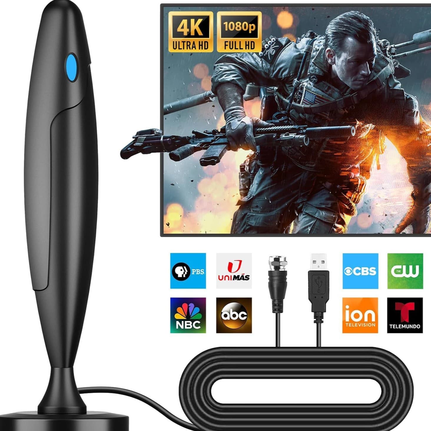 Cross-border private model TV antenna HDTV terrestrial wave indoor and outdoor antenna high-definition digital signal enhancement reception