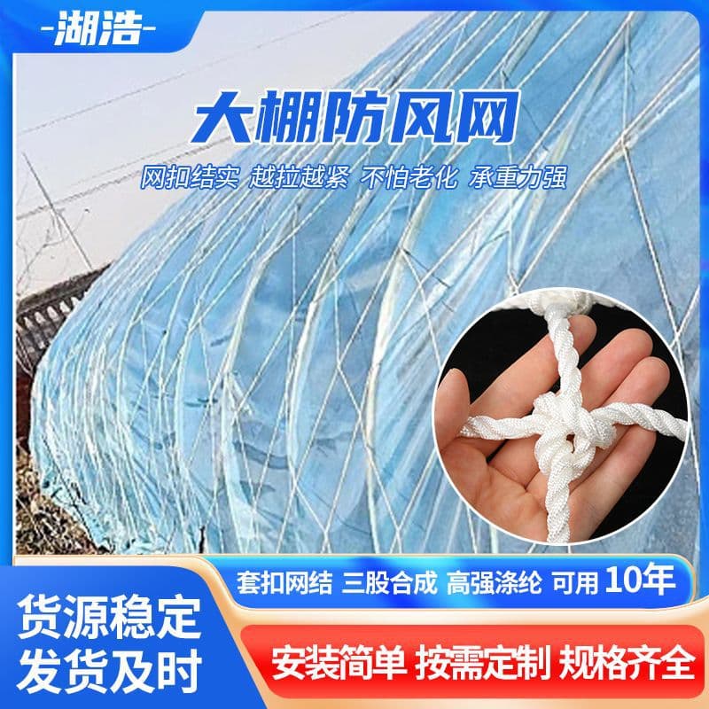 Greenhouse net for windbreak, planting and breeding cover stack protective net, dock cargo nylon agricultural large-hole windbreak film pressing net