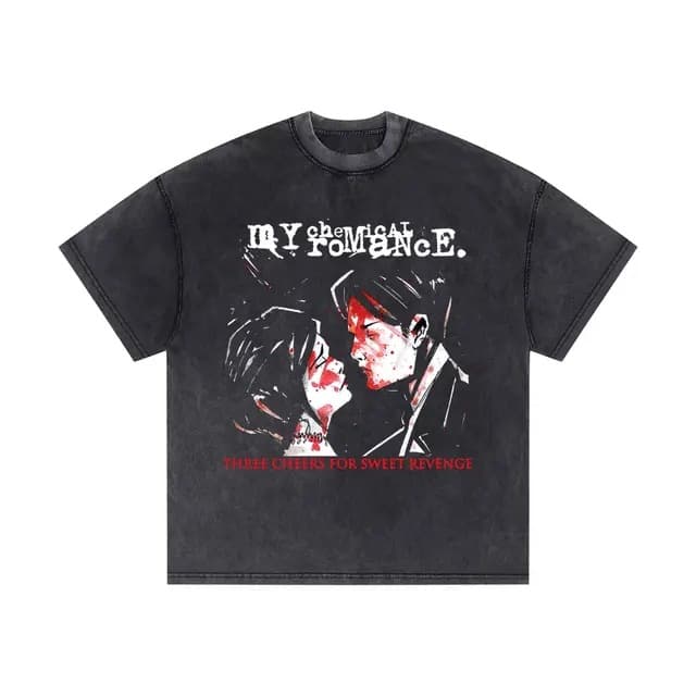 Washed Vintage Rock Band My Chemical Romance Black Parade Tour 2025 T-Shirt Unisex Retro Punk Em