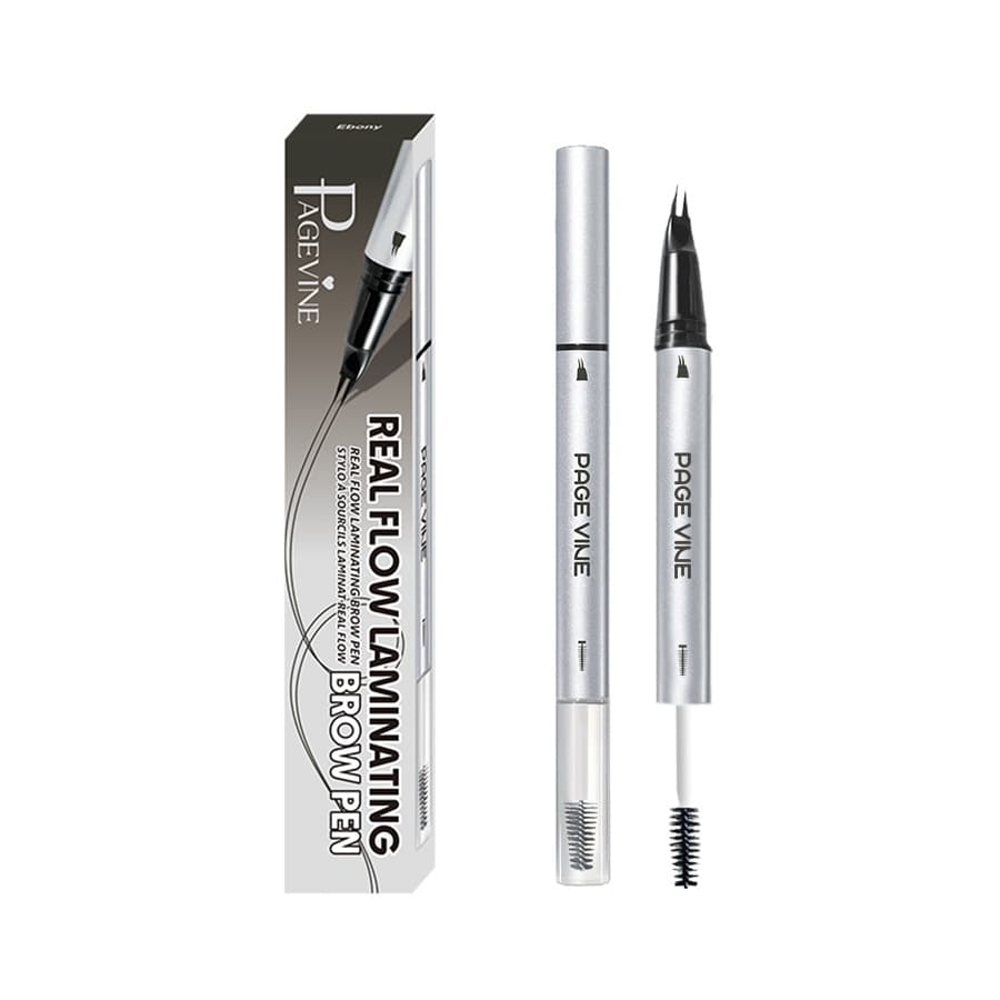 PAGE VINE Cosmetic Eyebrow Pencil, Wax, and Brush - High-Quality, Waterproof, Sweatproof, Long-Lasting, and Durable - Cross-Border Hot Selling Product (Foreign Trade)