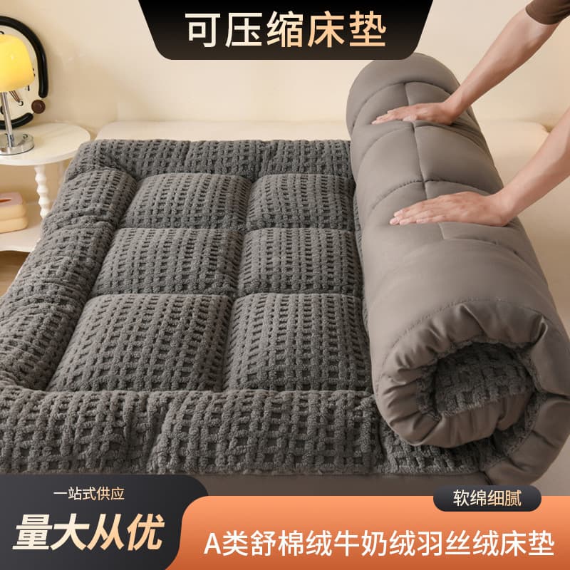 2025 New A-Class Cotton Velvet Milk Velvet Feather Silk Mattress Bed Mattress Pad Multi-Function Soft Pad Factory Direct