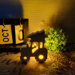 S0898 Tractor Pulling Christmas Tree Ornament Decoration Cement Plaster Mold DIY Silicone Mold