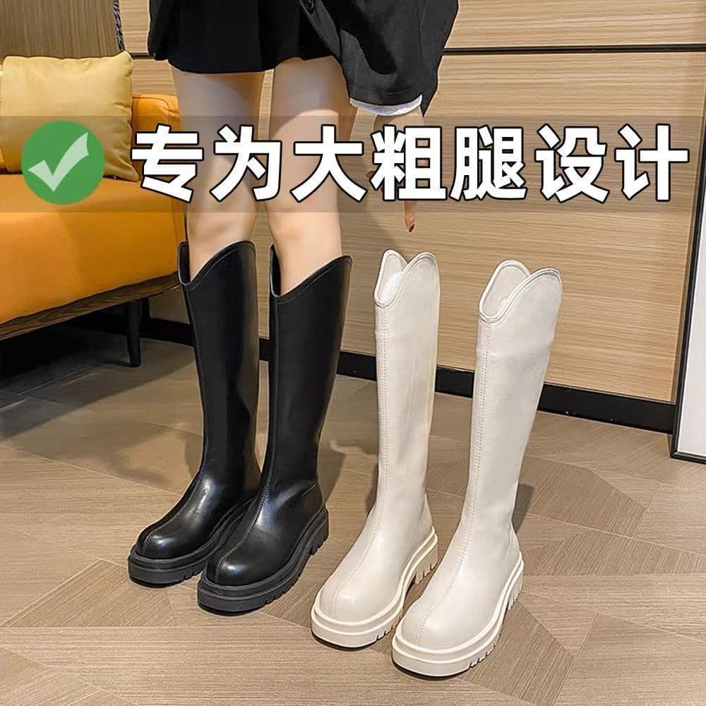 2025 White Martin Boots for Women, Fleece-Lined High-Top Riding Boots, Cross-Border In-Stock Items, White Martin Boots Trending, Cross-Border In-Stock Items