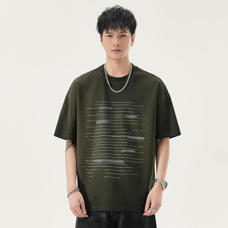 Maillard Retro Men's T-Shirt Short-Sleeved Summer New American Fashion Brand 300g Heavyweight Loose Casual Top for Men