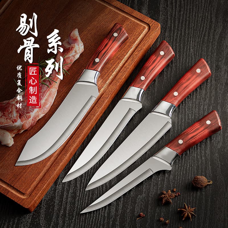 Butcher Knife Specialized Boning Knife Meat Cutting Tool Slaughter Knife Sharp Imitation Rosewood Livestock Slaughter Blade