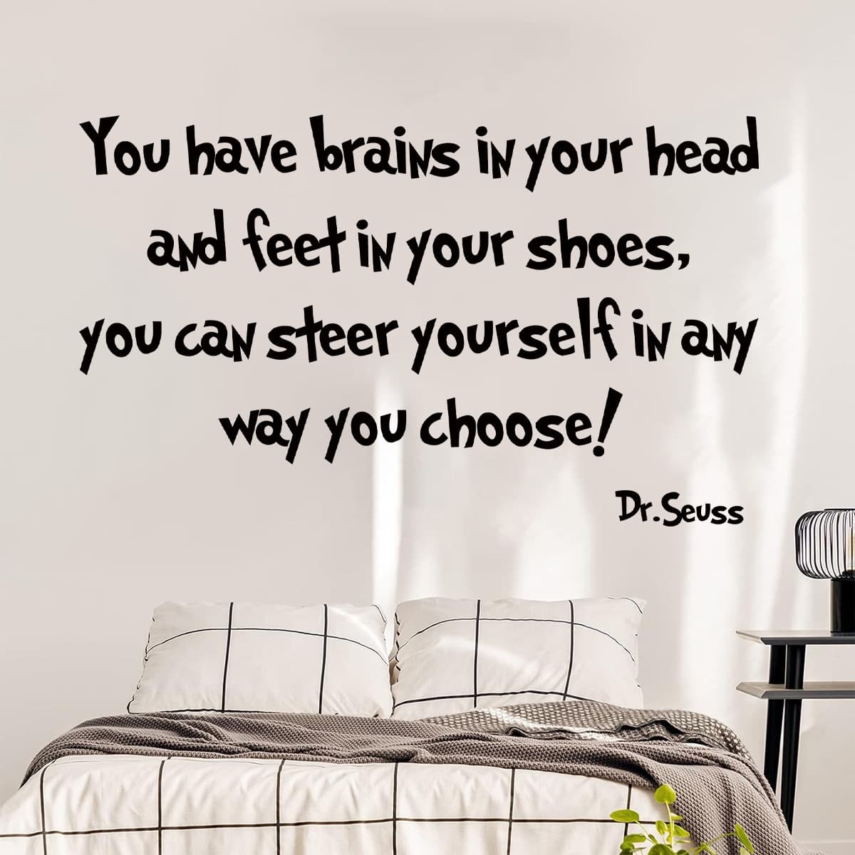 Dr. Seuss English Quote Self-Adhesive Wall Sticker Healing Style Living Room Bedroom Background Wall Decorative Sticker BR0561E