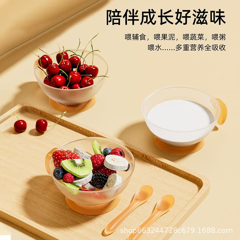 Baby Feeding Bowl Set with Spoon, Silicone, for Rice Cereal, Water, Newborn Infant
