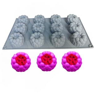 Fondant Cake Decoration Mold 12-Connected Cloud Bubble Mousse Silicone Mold Baking DIY Pudding Chocolate Dessert Mold