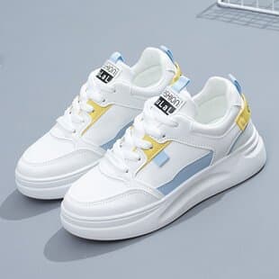White Sneakers Women 2026 Spring New Ins Korean Thick Sole Heightening Student Board Shoes Casual Lace-up Sports Shoes