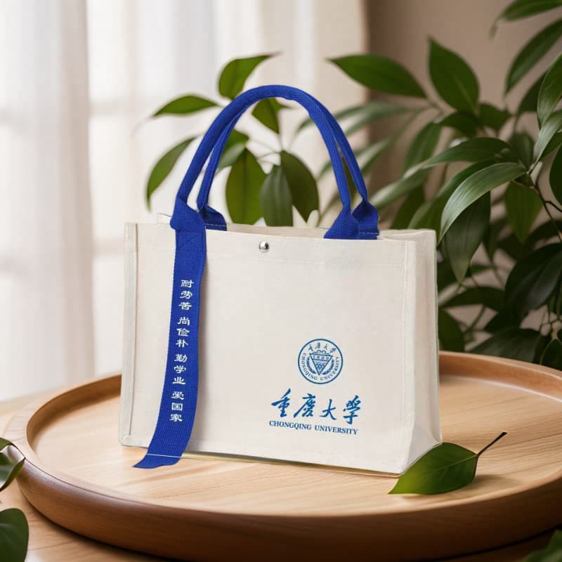 Custom Laminated Canvas Tote Bag with Logo Printing for Cultural Tourism, School Promotion, and Training Personalized Canvas Bag Customization