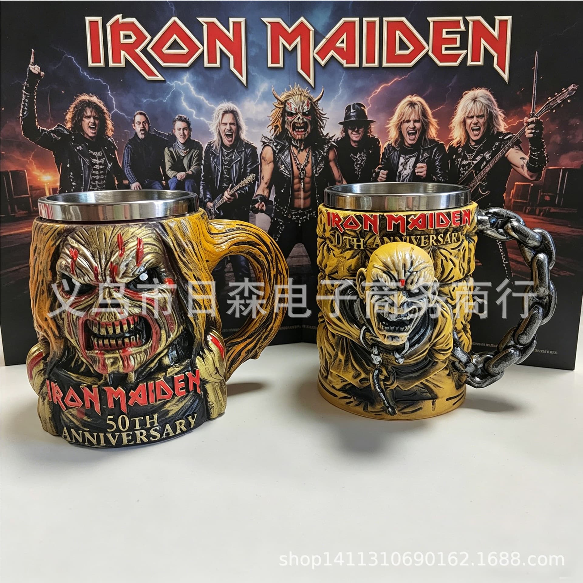 Cross-border Hot-Selling Iron Maiden 50th Anniversary 3D Resin Mug Bar Decoration Gift Cup