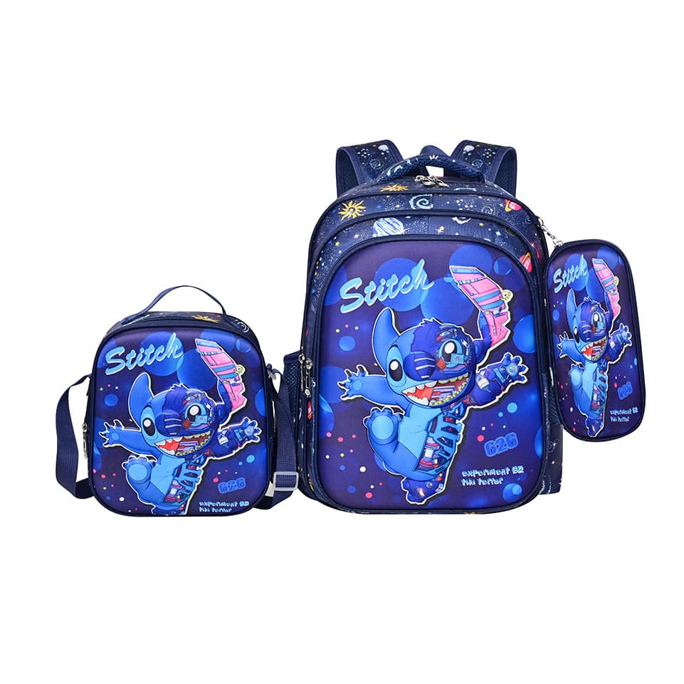 3-Piece Set Hunter Witch Girl Group Kpop Wholesale 3D Elementary School Backpack Kids Cartoon Double-Shoulder Bag with Pencil Case and Lunch Bag