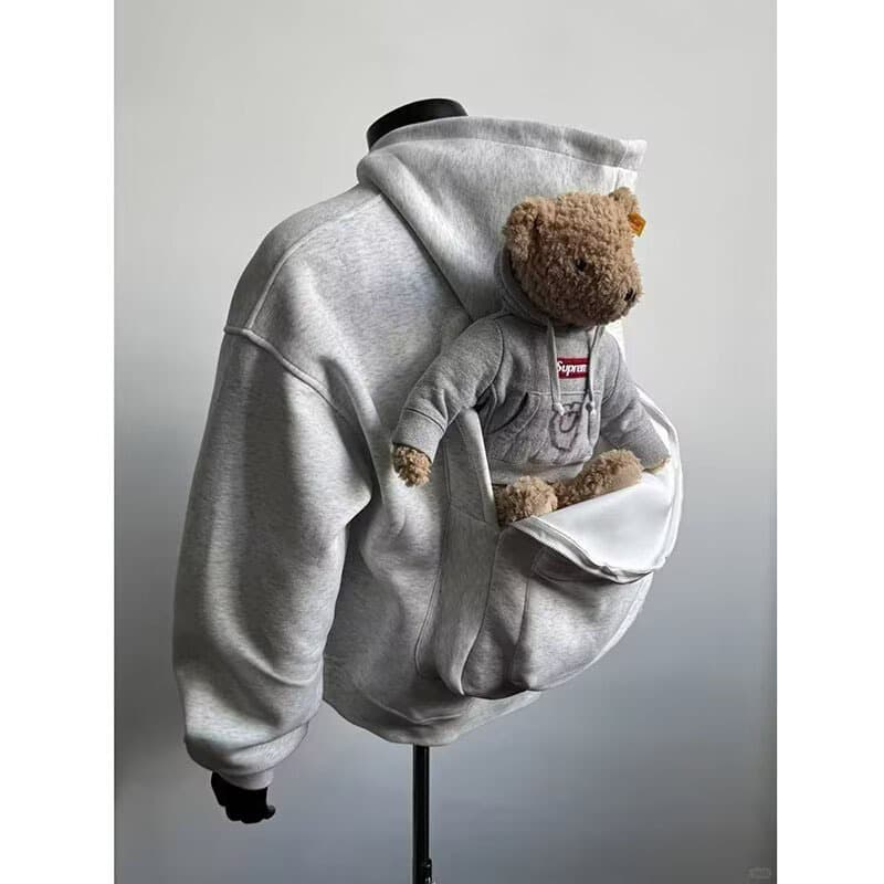 Hooded 3D Backpack Cardigan Sweatshirt for Men and Women, Heavyweight Design, Stylish Backpack Jacket, Fashion Trend