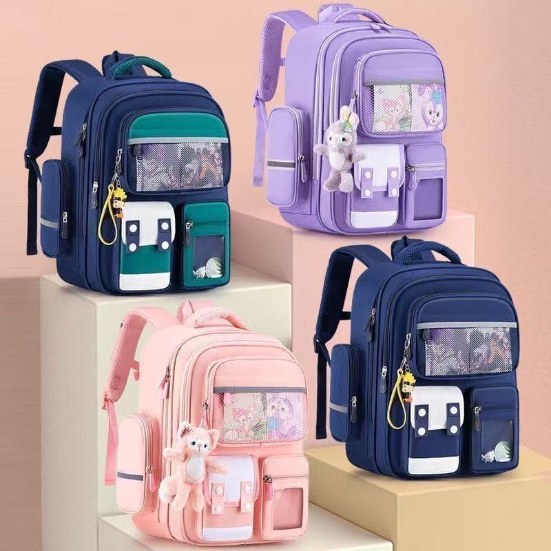 New primary school student schoolbags for boys and girls in grades 1, 3 to 6, ultra-light spine protection children's burden-reducing backpacks