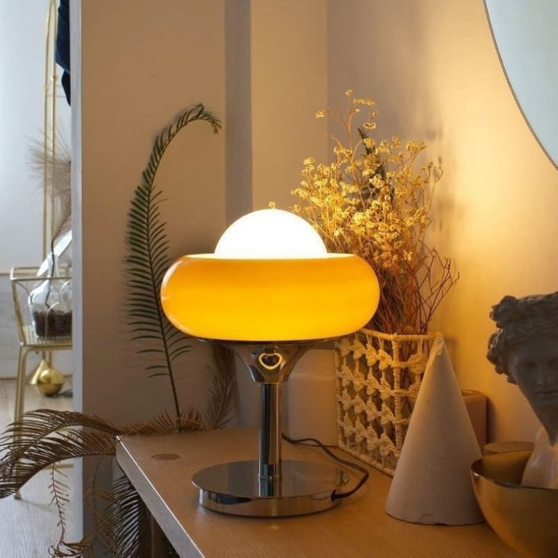 Mushroom Lamp Living Room Floor Lamp Bedroom Bauhaus Mid-century Egg Tart Lamp Ins Retro Glass Internet Famous Table Lamp Wireless