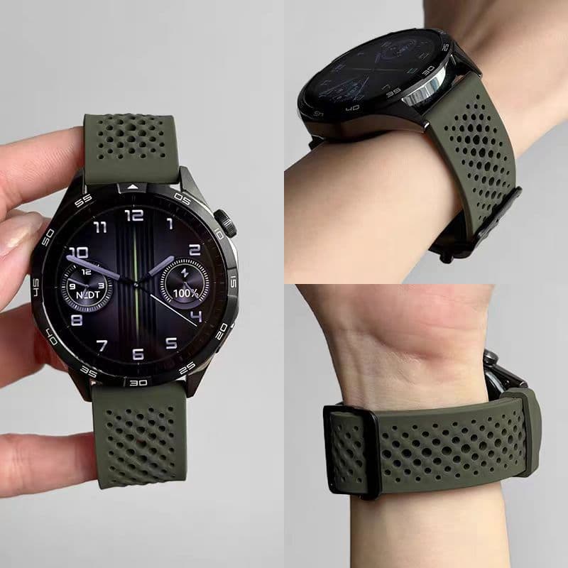 New Style Compatible with Xiaomi S4/3 Band, Breathable Hole Silicone, Huawei GT5/4 Pin Buckle, Huawei Watch5 Band