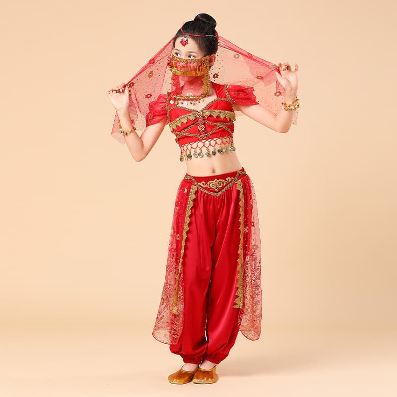 Halloween Princess Dress Children's Indian Dance Costume New Aladdin Magic Lamp Jasmine Princess Toddler Suit