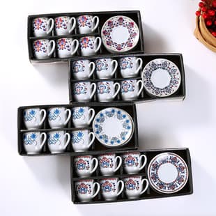 Middle East Saudi Ceramic Cup and Saucer Creative Coffee Cup 6 Cups 6 Saucers Gift Cup Cross-border Cup and Saucer Gift Set Teacup
