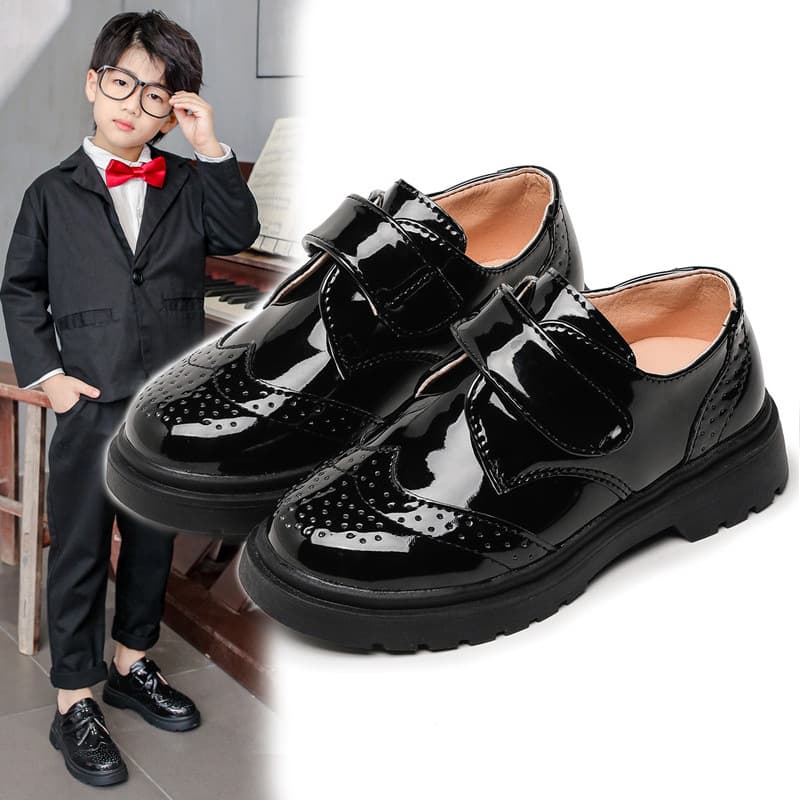 Children's Shoes Boys' Leather Shoes Spring/Autumn 2025 New Korean Style British Black Soft Sole Elementary School Student Campus Performance Shoes