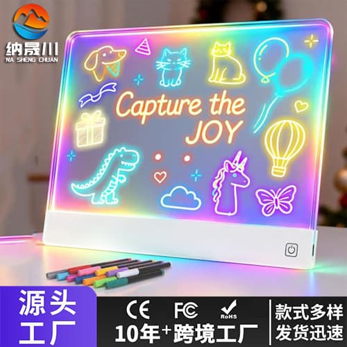 Hot-selling Transparent Scratch-resistant Acrylic DIY Graffiti Drawing Board, Message Board, Glowing Drawing Board, Rechargeable