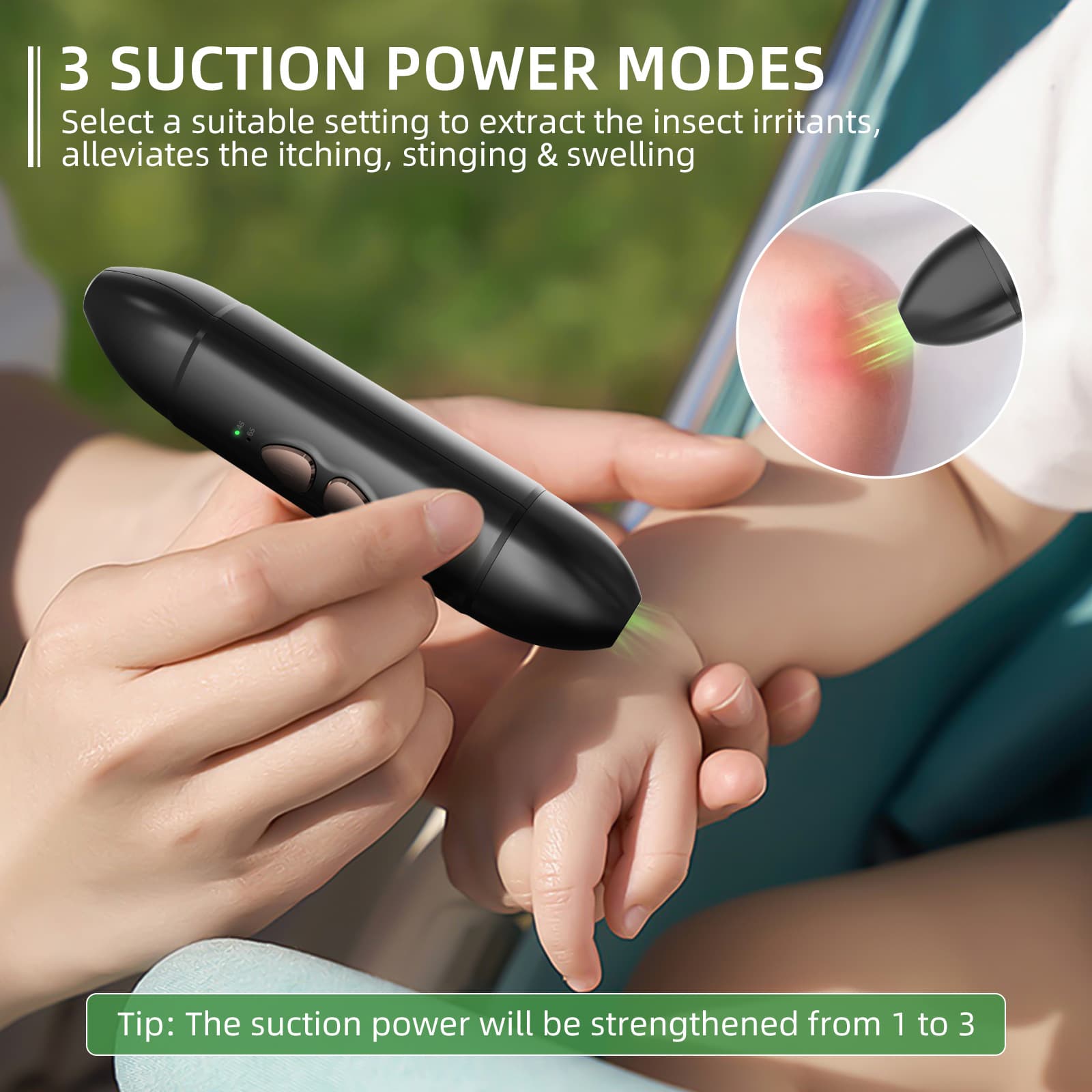 Bug Bite Thing 2-in-1 Electric Bug Bite Device Anti-Itch Device Heating Itch Relief and Sucking Bite Toxins Itch Relief