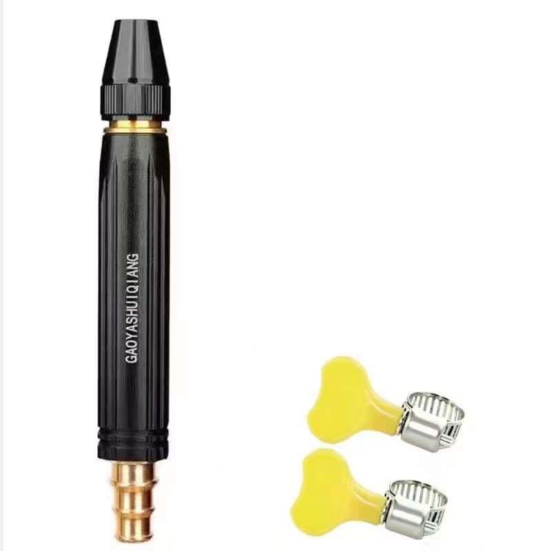 Black Diamond Direct Spray Car Wash Gun, Household Garden High-Pressure Plastic Water Gun Nozzle, Copper-Plated Nipple-Type Black Head