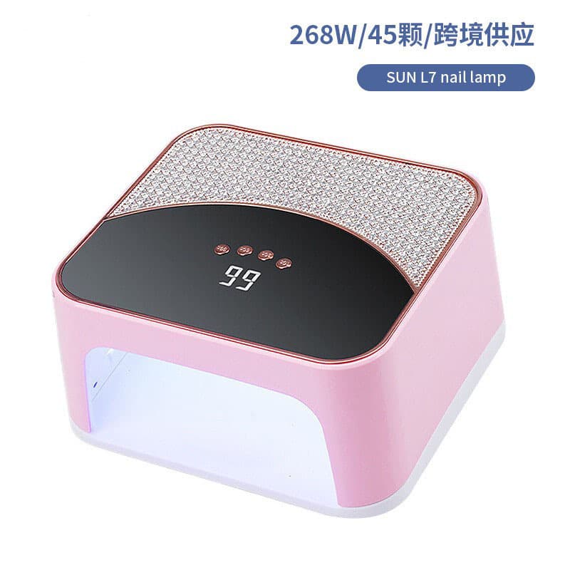 Cross-border Nail Lamp Rhinestone Square Nail Curing Lamp Quick-Dry Nail Lamp 268W High Power for Nail Salon Use