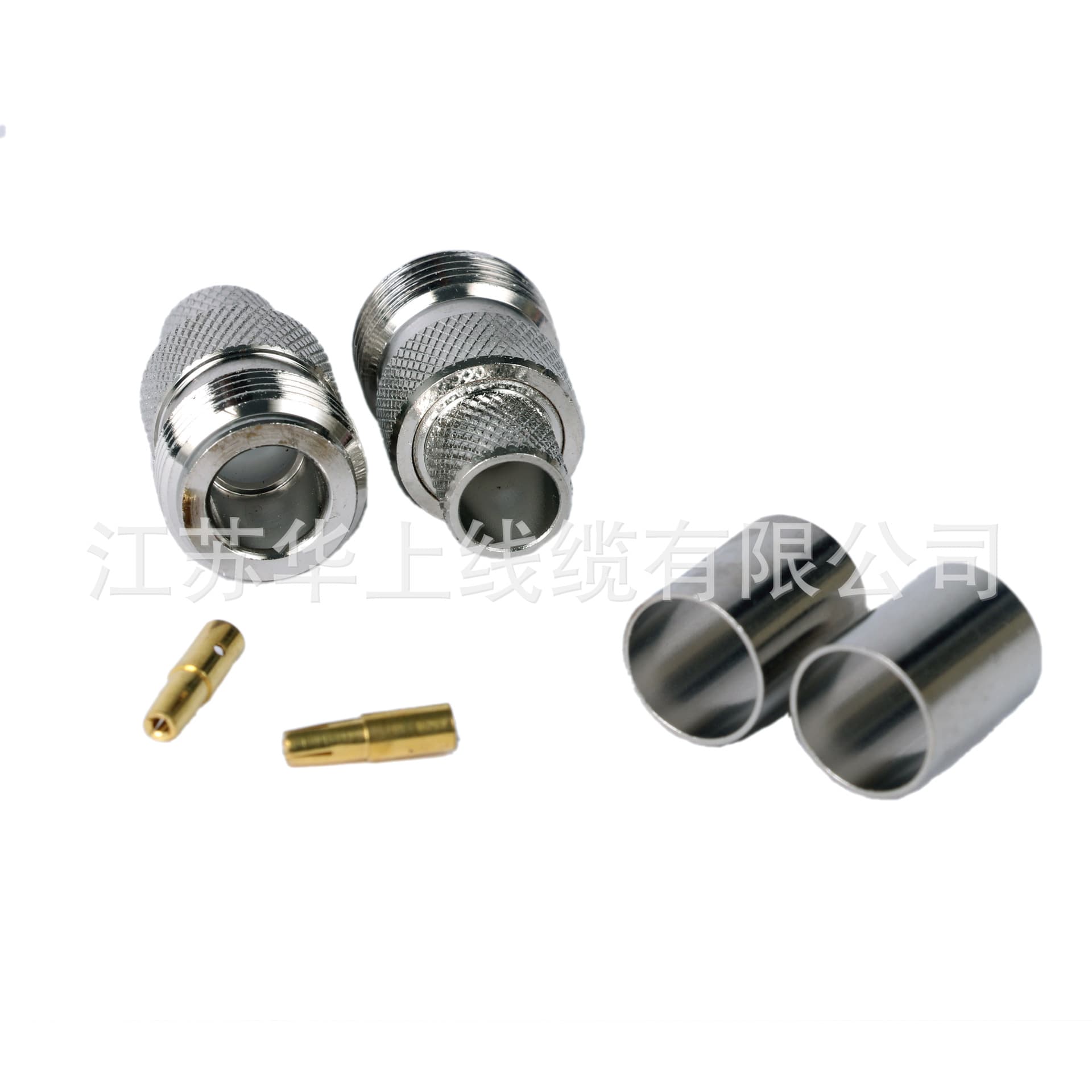 All-Brass Nickel-Plated RF Connector N-C-K7 Crimp Type for 50-7 LMR400 Feeder Cable Three-Piece Antenna Connector