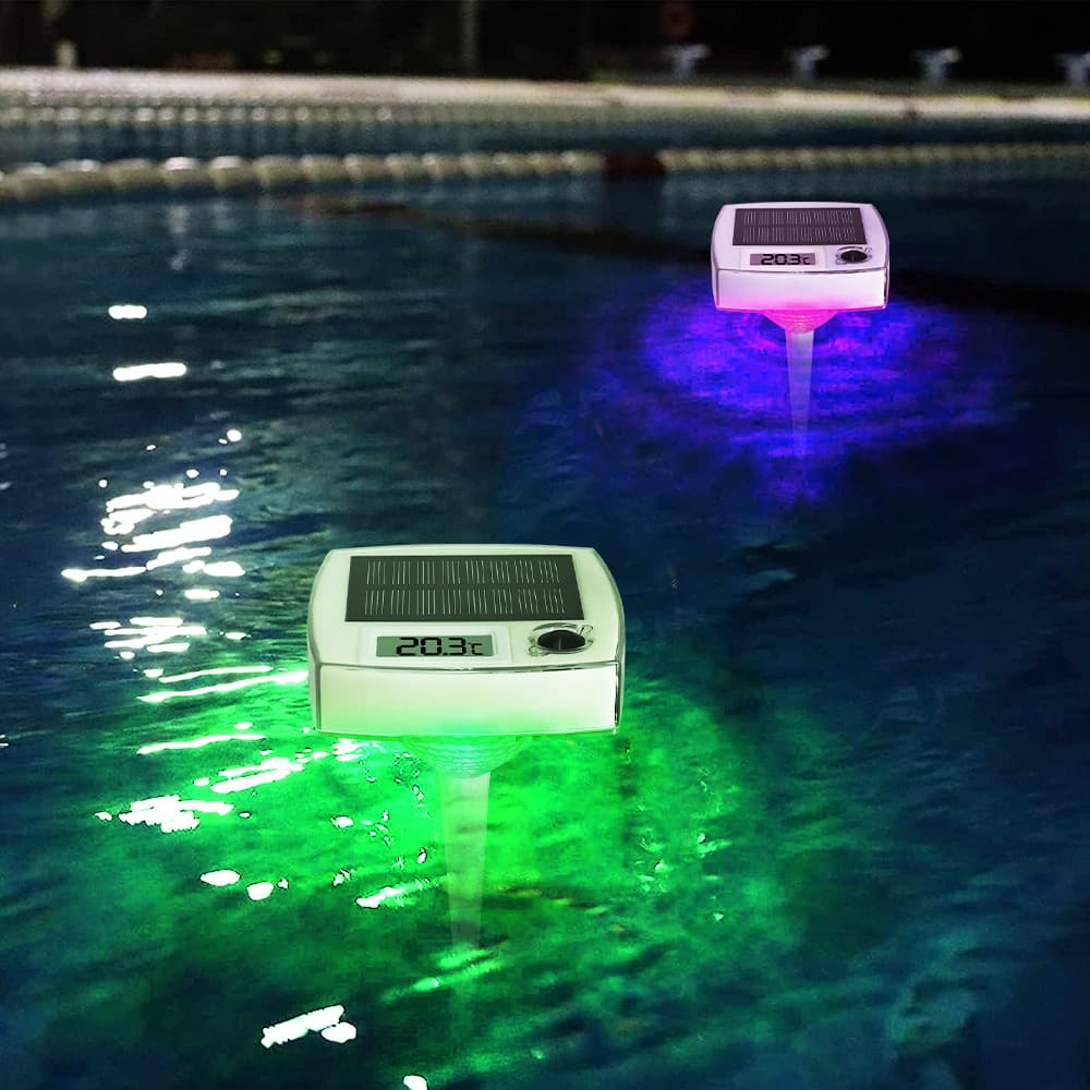 Cross-border Solar Floating Light, Auto-On at Dusk, Home Garden Light, Pond Pool Light, Outdoor Patio Temperature Display Light