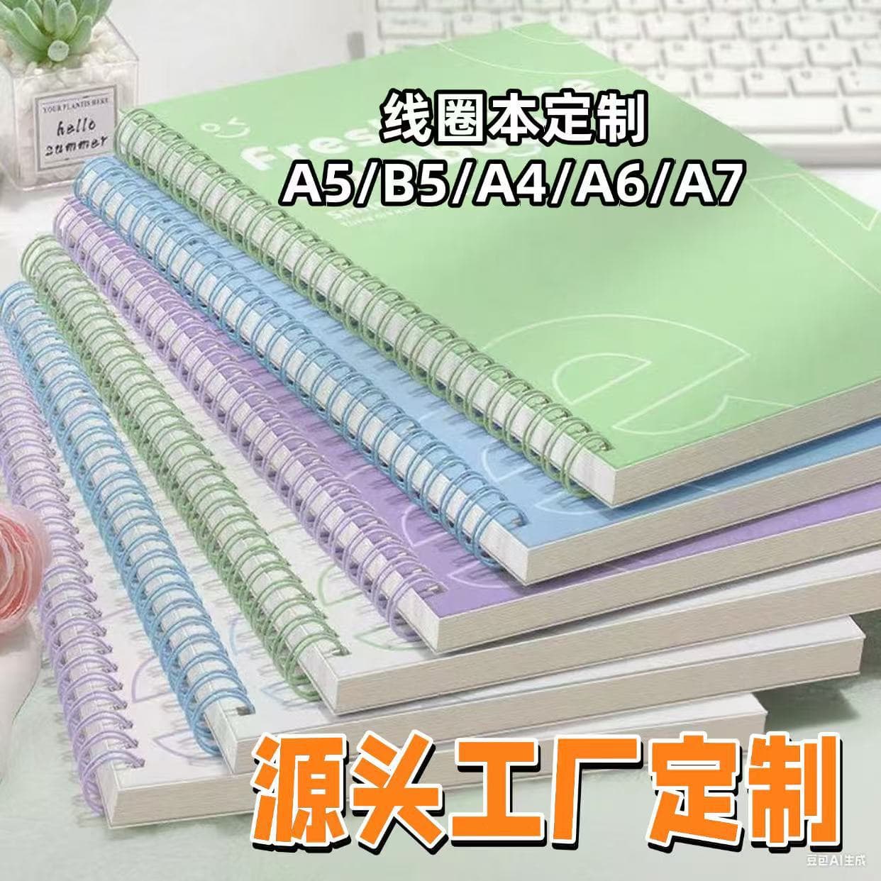 Factory Custom Logo Cover Printing B5 Coil Notebook A5 Thick Journal Memo Pad Customized
