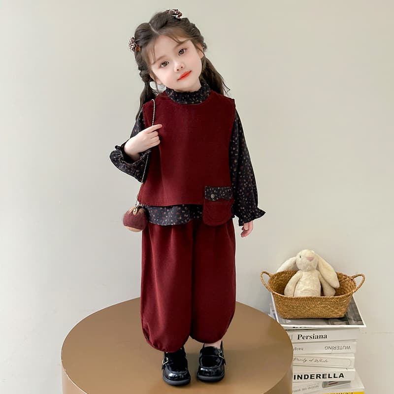 Girls' Set 2025 Spring/Fall New Trendy Stylish Baby Early Autumn Korean Style Kids' Outfit 3-Piece Set
