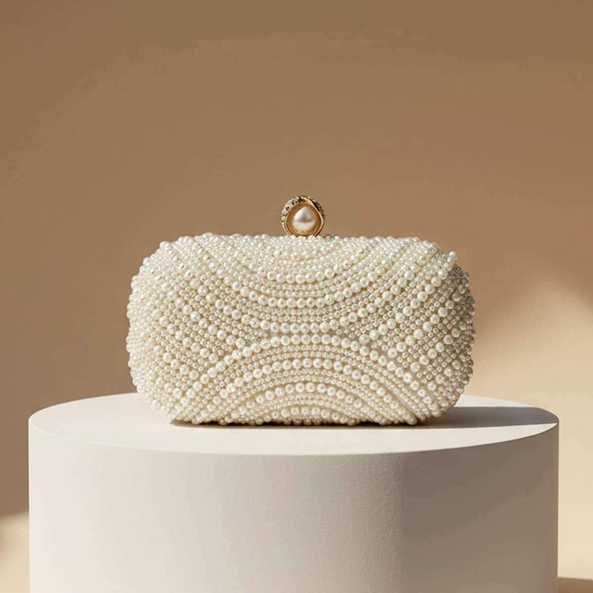 New Cross-Border Handmade Beaded Pearl Bag Evening Bag Women's Fashion Dress Versatile Banquet Clutch Evening Bag