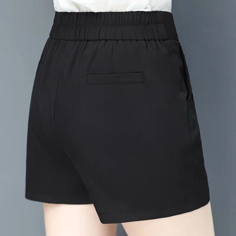 Women's Summer 2026 New High-Waisted Black Hot Pants Loose Slimming Casual Chiffon Wide-Leg Shorts
