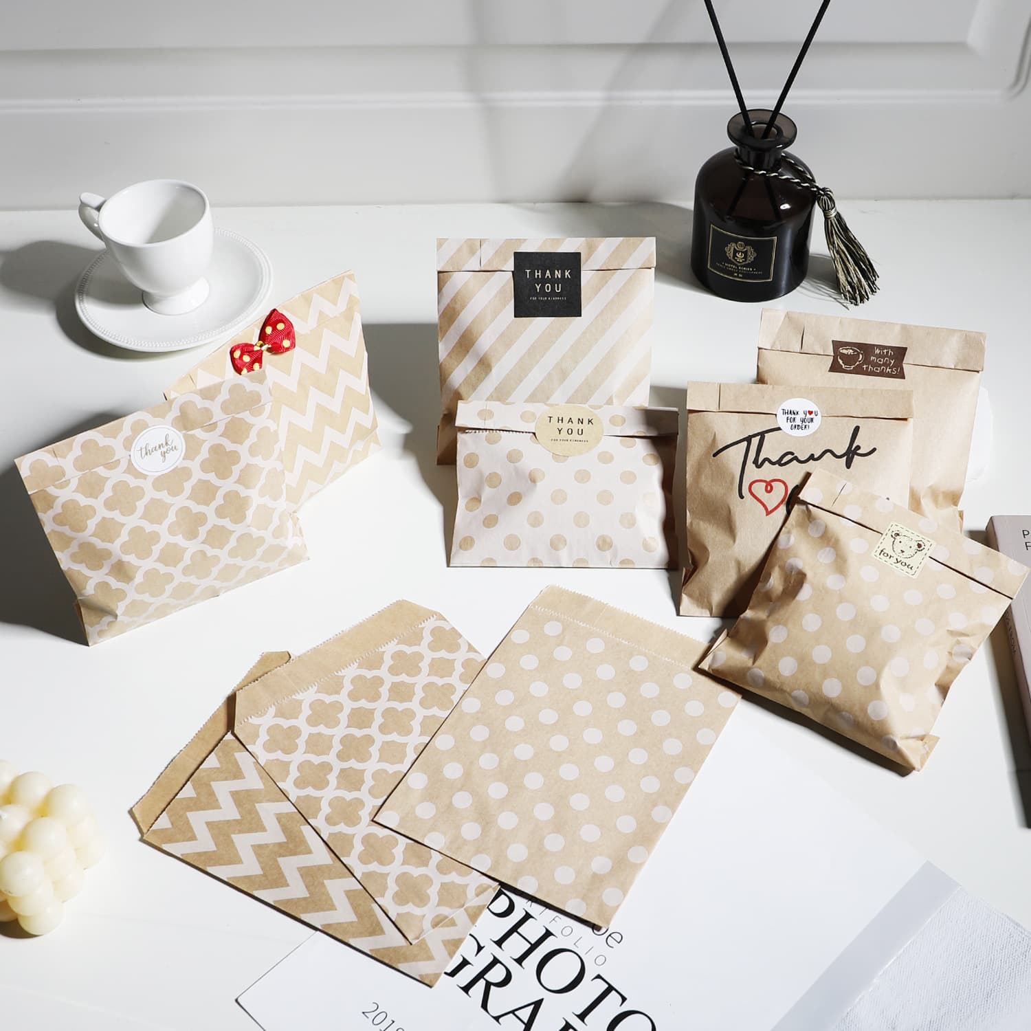 25 Kraft Paper Gift Bags Candy Bags Party Bags Decoration Gift Packaging Bags
