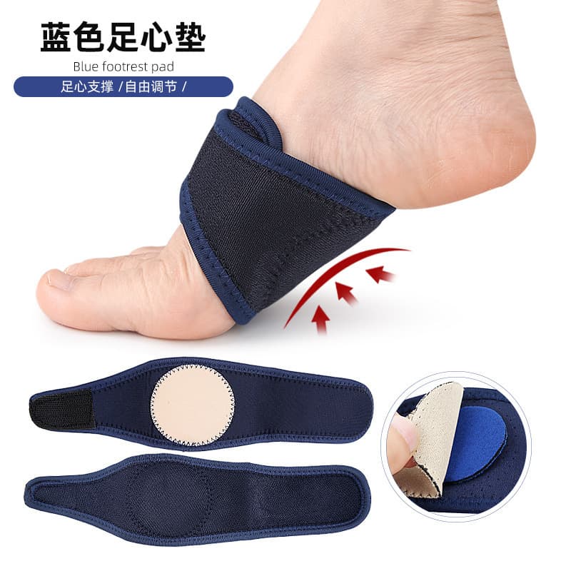 Cross-border hot-selling arch support bandages, breathable fabric sponge pads, blue arch support pads, arch support strap manufacturers
