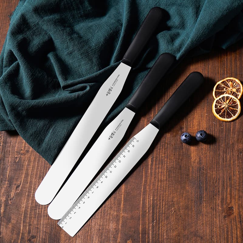 One knife right-angle spatula cream scraper decorating knife 8/10 inch cake plastering tool decorating cake smoothing knife