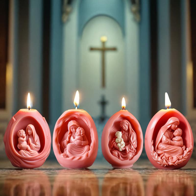 Sanxin Mother-Child Aromatherapy Candle Silicone Mold, New Easter Decoration Cross-border Candle Mold
