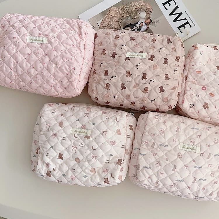 38242 Large Capacity Handheld Storage Bag Skincare Cosmetic Bag Portable Toiletry Bag Multifunctional Mommy Bag