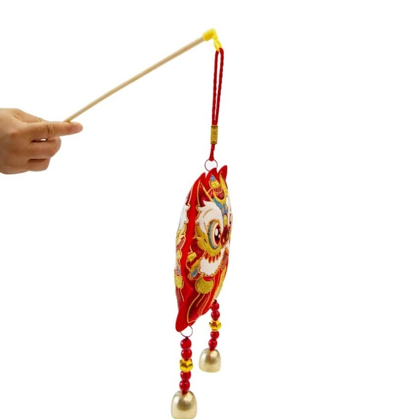 6mm natural color round rods with hooks, lantern accessory sticks, children's DIY handmade materials, solid carrying handles.