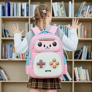 Children's Backpack Primary School First Grade Cartoon Kitten Print Backpack Kindergarten Large Class Double-Shoulder Backpack Cross-Border Weight Reduction