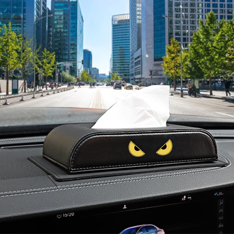Creative Car Sun Visor Tissue Box Pikachu Car Interior Decoration Leather Material Personalized Vehicle Accessories