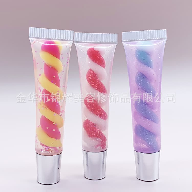 Customized by Children's Makeup Manufacturer - Heart-shaped Lip Core, New Spiral Lip Gloss, For Foreign Trade Only