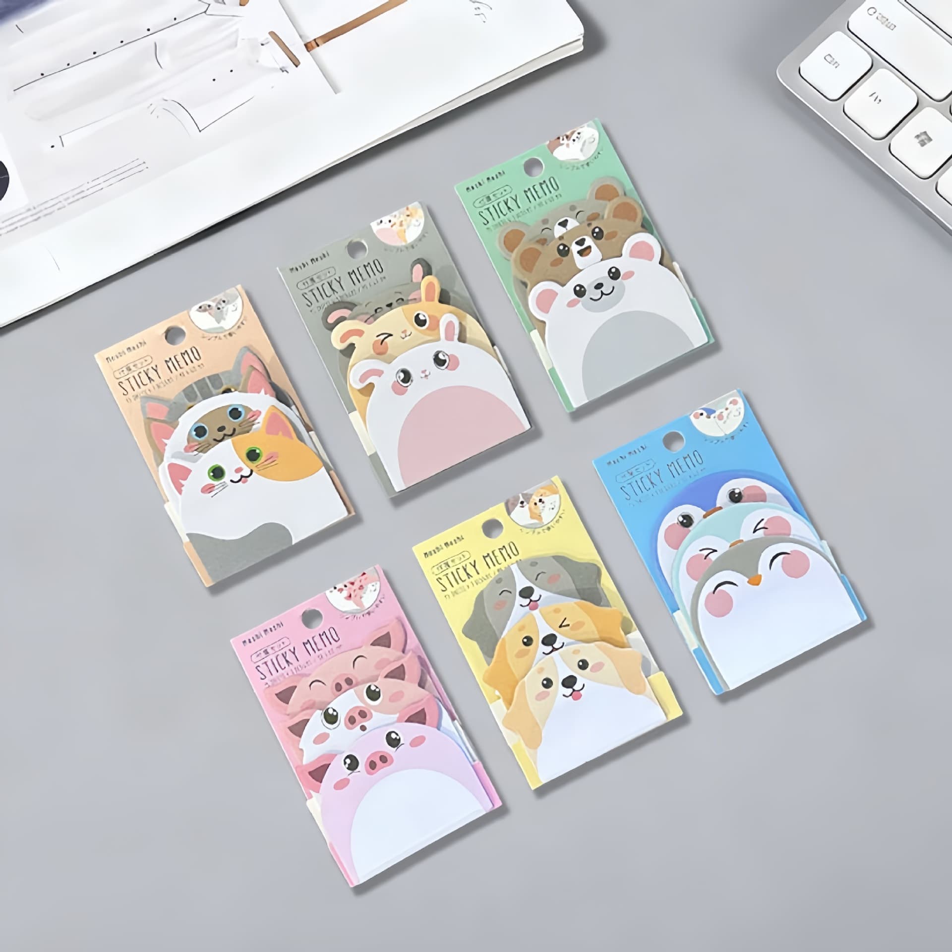 Cross-border Creative Sticky Note Stickers Cartoon Customizable Cute Animal Shaped Post-it Notes Memo Adhesive