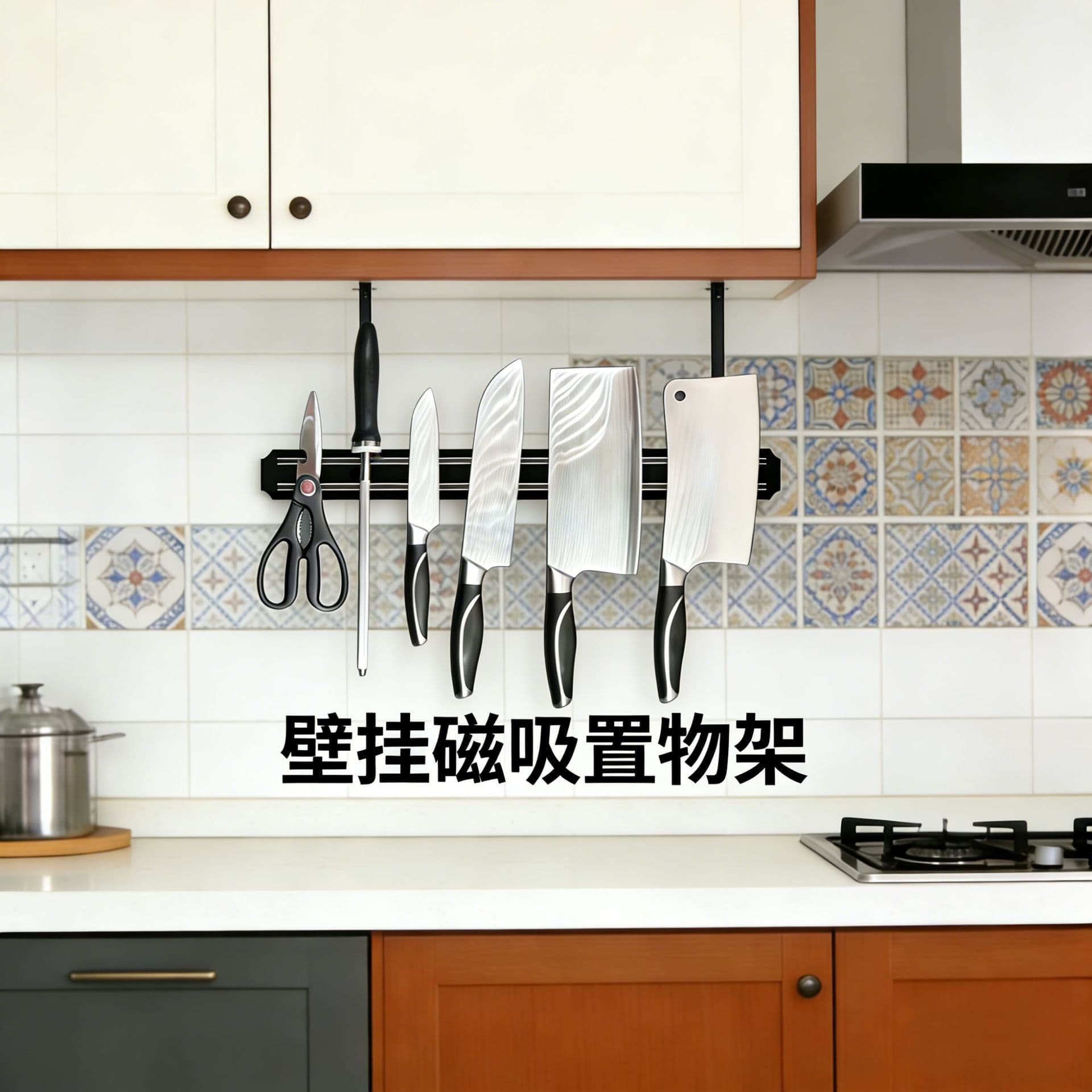 Magnetic Knife Rack Wall Mount Strip, No Drilling Magnetic Bar for Kitchen Utensil Storage
