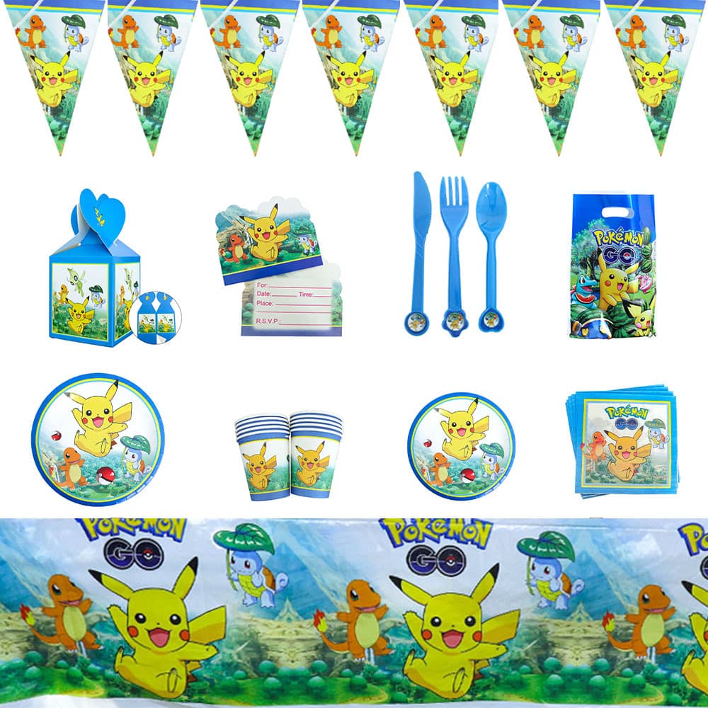 Pikachu Birthday Party Supplies Disposable Tableware Paper Plates Paper Cups Paper Towels Girls Decoration Children's Day Essentials