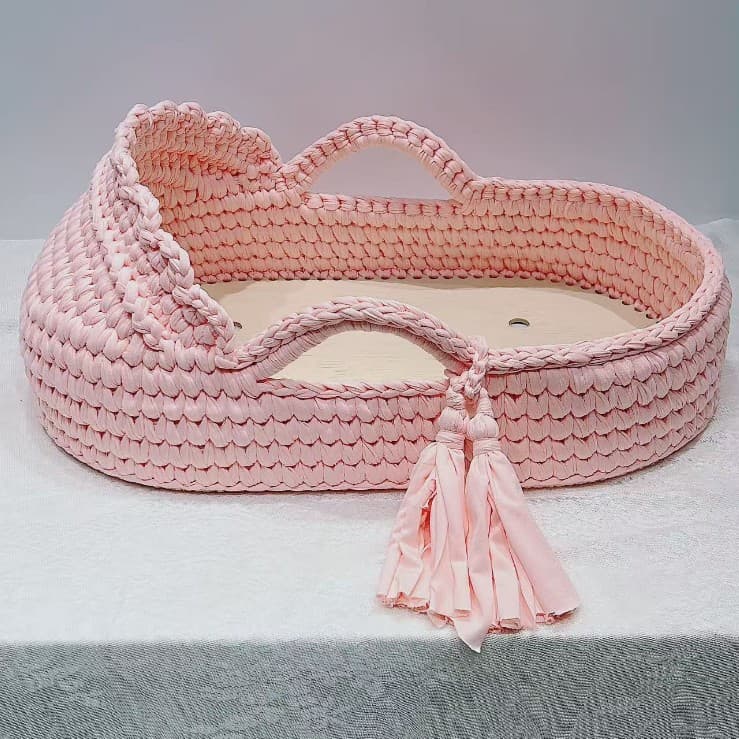 Woven Baby Bassinet Modern Simple Baby Bedding Carry Basket Crochet Basket Wholesale Multifunctional Baby Bedding
