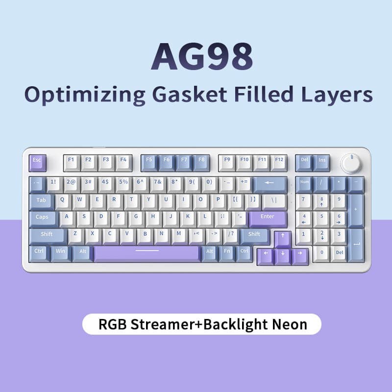Zifriend AG98 Mechanical Gaming Keyboard Wired RGB Mixed Light Hot Swappable 88-98 Keys ABS Material Comfortable Gaming