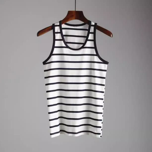 Special Offer New Summer Vest Pure Striped Slim Fit Versatile Men's Sports Work Soft Athletic Tank Top Wholesale Price